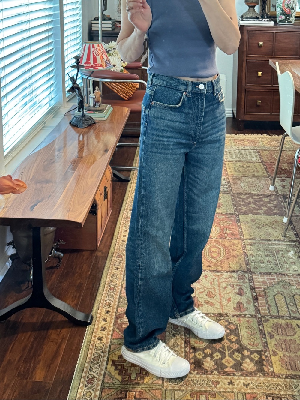 Zara high rise straight leg jeans size 2
